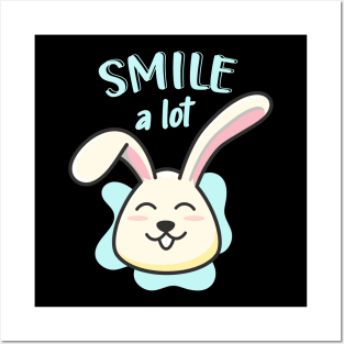 Cute Bunny Smile A Lot Funny Rabbit Posters and Art